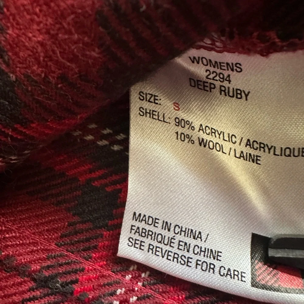 Woolrich Women’s Long sleeve Deep Ruby Plaid Soft Button Up Shirt size Small - Picture 10 of 12